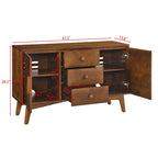 Buffet de Rangement Commode Moderne du Milieu du Siècle de 120 cm avec 2 Portes et 3 Tiroirs, Table Console d'Appoint
