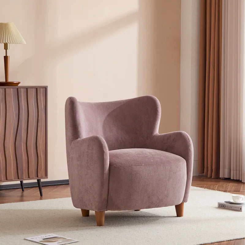 Fauteuil d'appoint à oreilles en tissu Bacho par