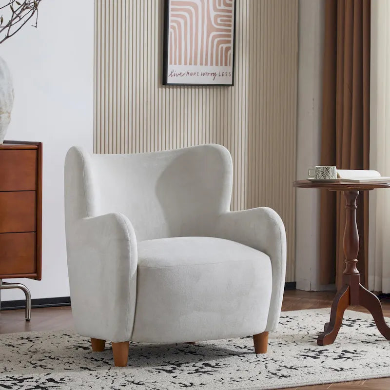 Fauteuil d'appoint à oreilles en tissu Bacho par