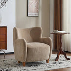 Fauteuil d'appoint à oreilles en tissu Bacho par