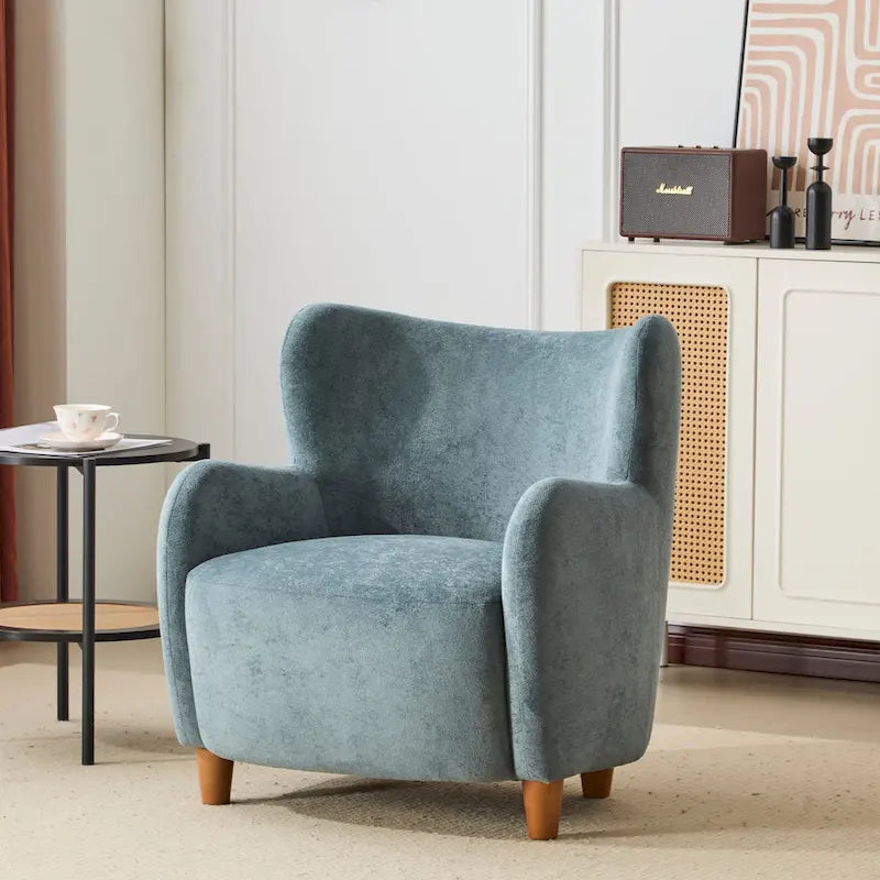 Fauteuil d'appoint à oreilles en tissu Bacho par