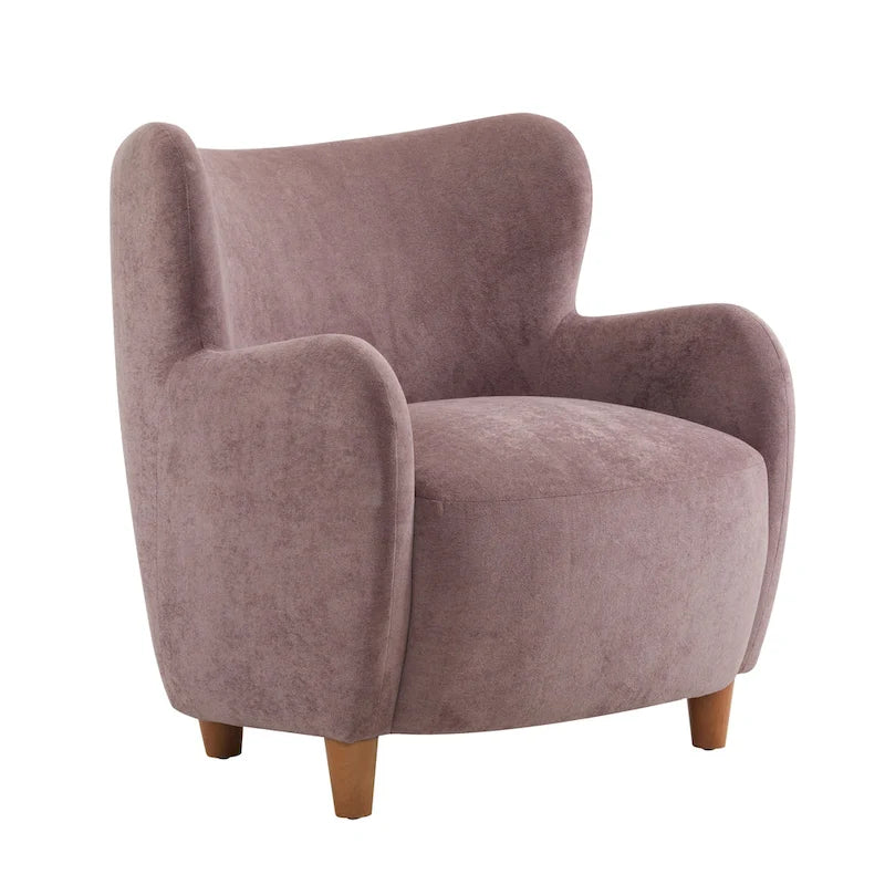 Fauteuil d'appoint à oreilles en tissu Bacho par
