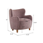 Fauteuil d'appoint à oreilles en tissu Bacho par