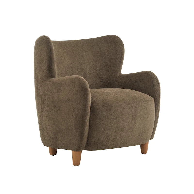 Fauteuil d'appoint à oreilles en tissu Bacho par