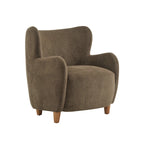 Fauteuil d'appoint à oreilles en tissu Bacho par