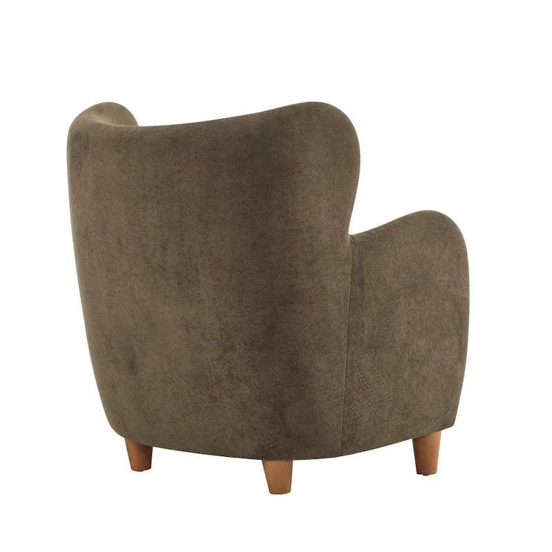 Fauteuil d'appoint à oreilles en tissu Bacho par
