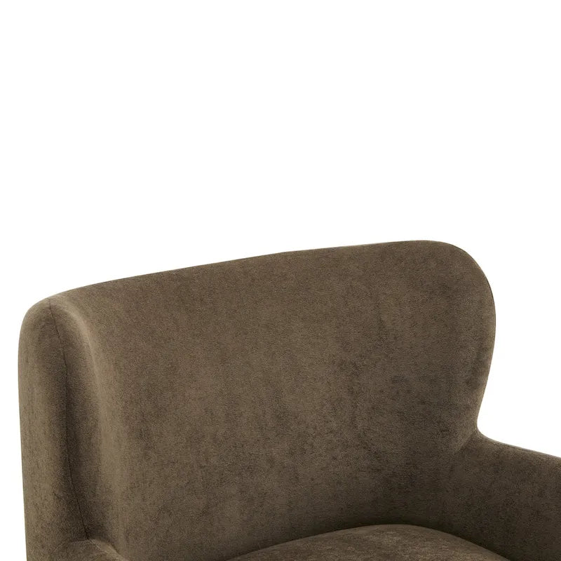 Fauteuil d'appoint à oreilles en tissu Bacho par