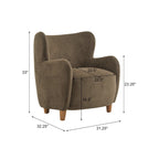 Fauteuil d'appoint à oreilles en tissu Bacho par