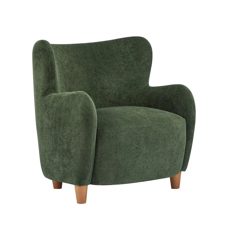 Fauteuil d'appoint à oreilles en tissu Bacho par
