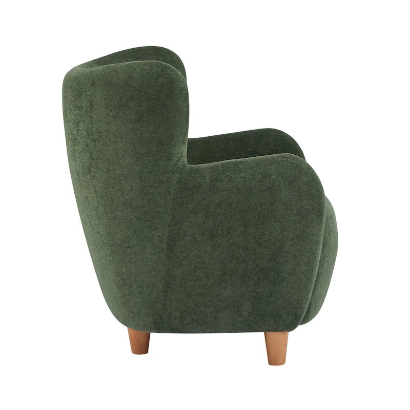 Fauteuil d'appoint à oreilles en tissu Bacho par