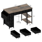 Bureau d'ordinateur moderne avec multiprise, supports pour deux moniteurs et 2 tiroirs pour le bureau à domicile ou l'organisation d'études