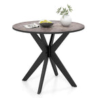 Costway Table de salle à manger ronde 36" plateau imitation marbre pieds en bois d'hévéa - Voir détails
