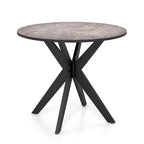 Costway Table de salle à manger ronde 36" plateau imitation marbre pieds en bois d'hévéa - Voir détails