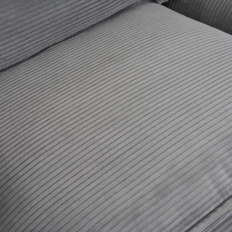 Canapé modulaire, canapé d'angle en velours côtelé avec poches de rangement latérales et pouf mobile