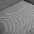 Canapé modulaire, canapé d'angle en velours côtelé avec poches de rangement latérales et pouf mobile