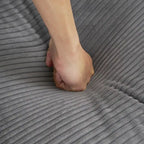 Canapé modulaire, canapé d'angle en velours côtelé avec poches de rangement latérales et pouf mobile