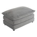 Canapé modulaire, canapé d'angle en velours côtelé avec poches de rangement latérales et pouf mobile