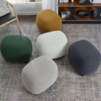 KINWELL 23 Pouf/Repose-pieds rembourré en tissu bouclé, large, pour canapé et fauteuil