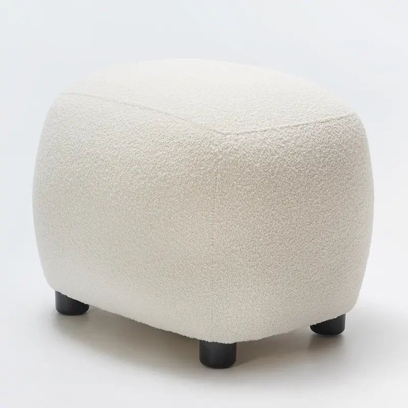 KINWELL 23 Pouf/Repose-pieds rembourré en tissu bouclé, large, pour canapé et fauteuil