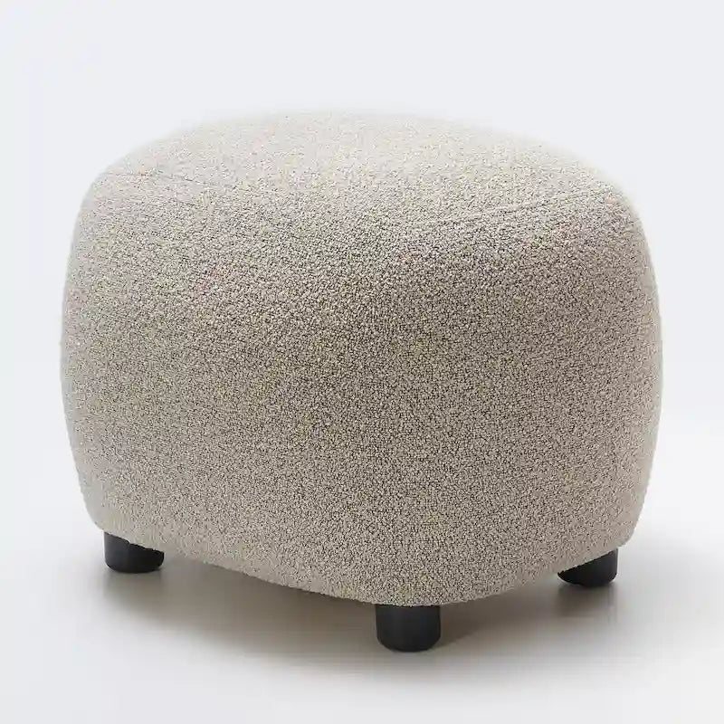 KINWELL 23 Pouf/Repose-pieds rembourré en tissu bouclé, large, pour canapé et fauteuil