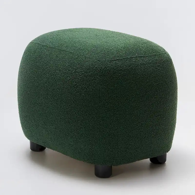 KINWELL 23 Pouf/Repose-pieds rembourré en tissu bouclé, large, pour canapé et fauteuil