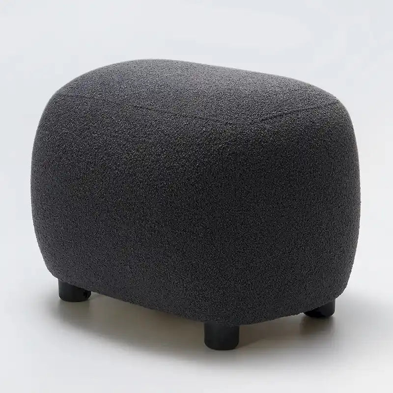 KINWELL 23 Pouf/Repose-pieds rembourré en tissu bouclé, large, pour canapé et fauteuil
