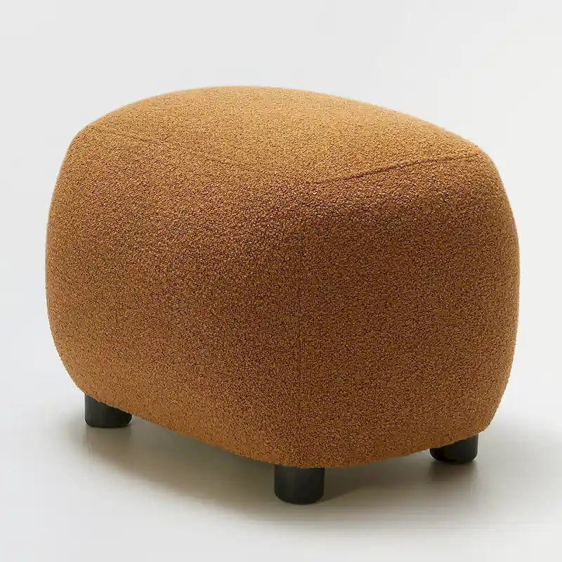 KINWELL 23 Pouf/Repose-pieds rembourré en tissu bouclé, large, pour canapé et fauteuil