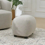 KINWELL 23 Pouf/Repose-pieds rembourré en tissu bouclé, large, pour canapé et fauteuil