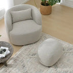 KINWELL 23 Pouf/Repose-pieds rembourré en tissu bouclé, large, pour canapé et fauteuil