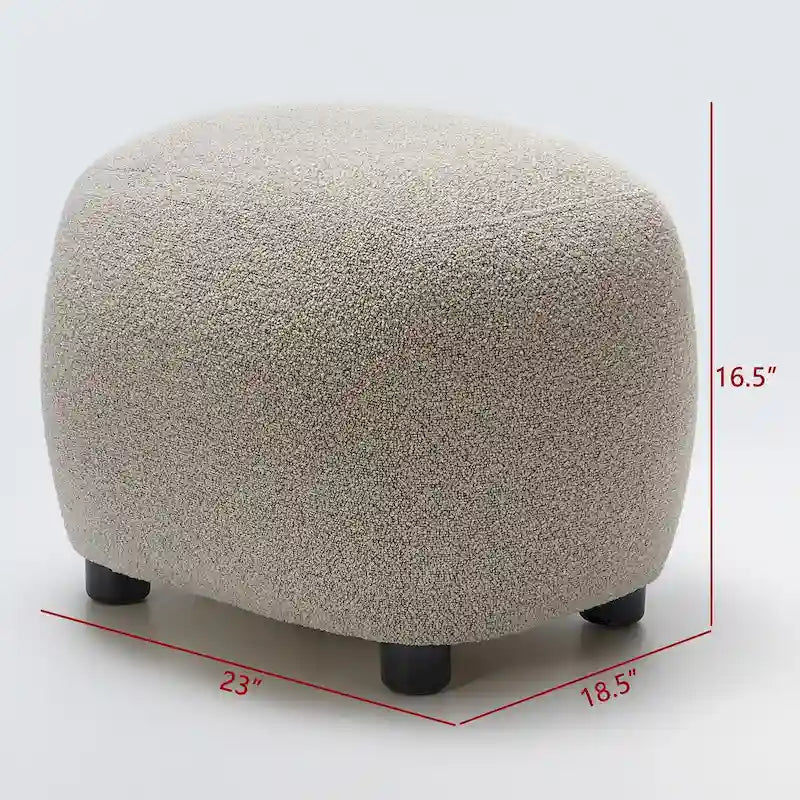 KINWELL 23 Pouf/Repose-pieds rembourré en tissu bouclé, large, pour canapé et fauteuil