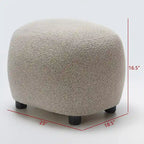 KINWELL 23 Pouf/Repose-pieds rembourré en tissu bouclé, large, pour canapé et fauteuil
