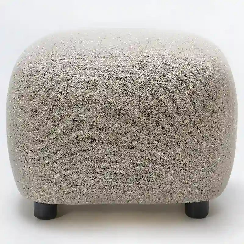 KINWELL 23 Pouf/Repose-pieds rembourré en tissu bouclé, large, pour canapé et fauteuil