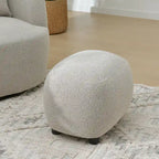 KINWELL 23 Pouf/Repose-pieds rembourré en tissu bouclé, large, pour canapé et fauteuil