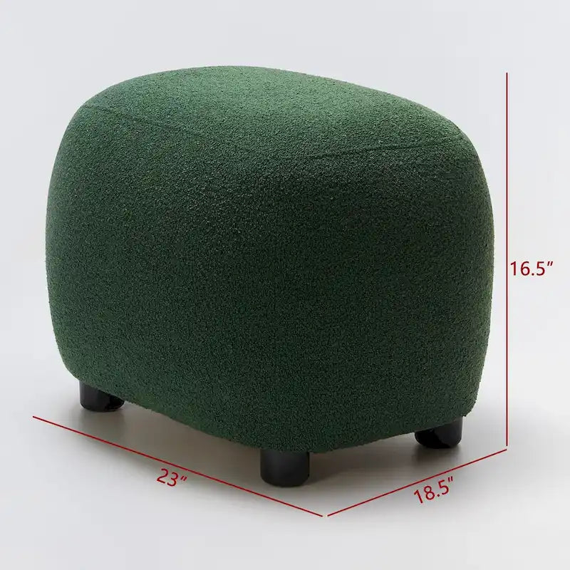 KINWELL 23 Pouf/Repose-pieds rembourré en tissu bouclé, large, pour canapé et fauteuil
