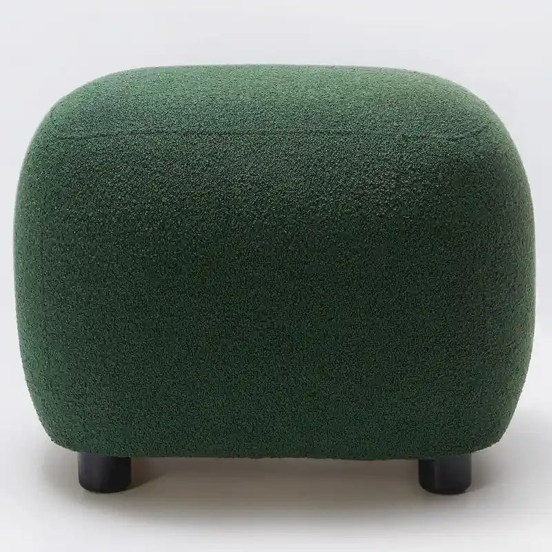 KINWELL 23 Pouf/Repose-pieds rembourré en tissu bouclé, large, pour canapé et fauteuil