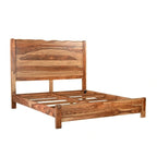 Cadre de lit king-size en bois massif à bord brut HomeRoots marron