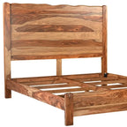 Cadre de lit king-size en bois massif à bord brut HomeRoots marron