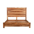 Cadre de lit king-size en bois massif à bord brut HomeRoots marron