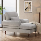 Chaise longue avec dossier réglable, fauteuil de relaxation moderne surdimensionné pour l'intérieur
