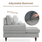 Chaise longue avec dossier réglable, fauteuil de relaxation moderne surdimensionné pour l'intérieur