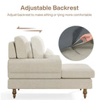 Chaise longue avec dossier réglable, fauteuil de relaxation moderne surdimensionné pour l'intérieur