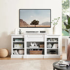 Meuble TV 65,75 po avec grand placard de rangement et étagères réglables pour téléviseurs jusqu'à 65 po