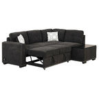 Canapé d'angle 4 places en L de 83,8 po avec lit gigogne, méridienne de rangement, ports USB, prises de courant et porte-gobelets