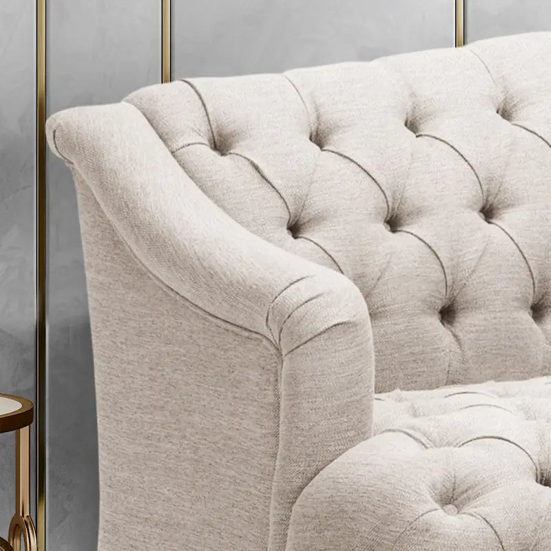 Canapé Adelia moderne 3 places en tissu touffeté par