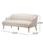 Canapé Adelia moderne 3 places en tissu touffeté par
