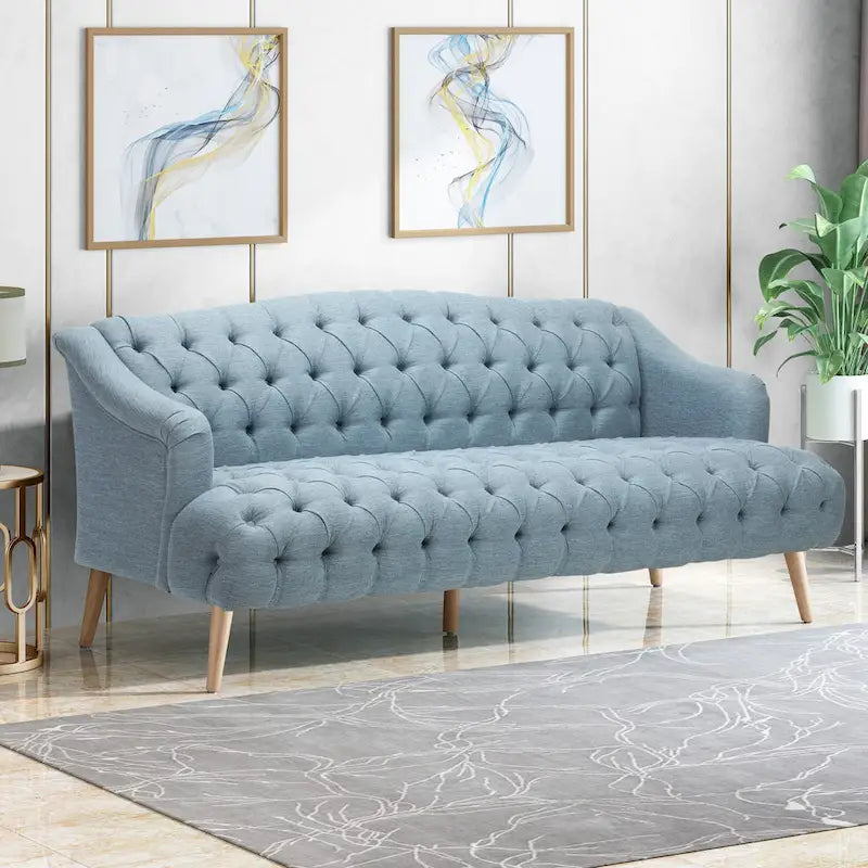 Canapé Adelia moderne 3 places en tissu touffeté par