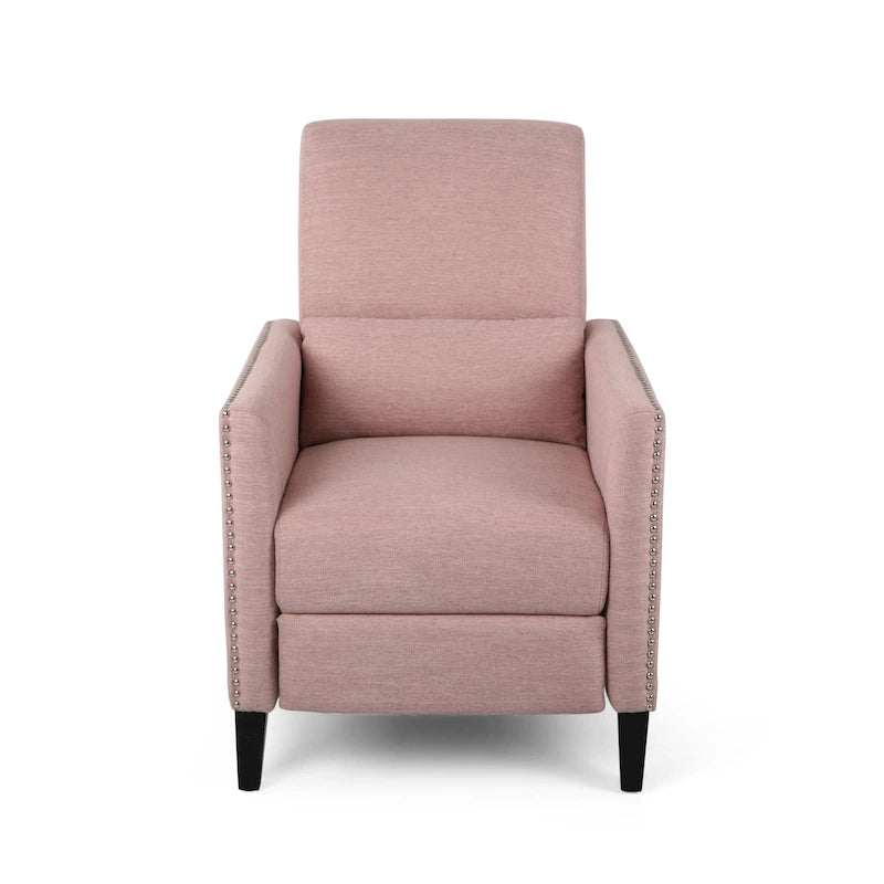 Fauteuil inclinable contemporain Alscot en tissu avec mécanisme poussoir par