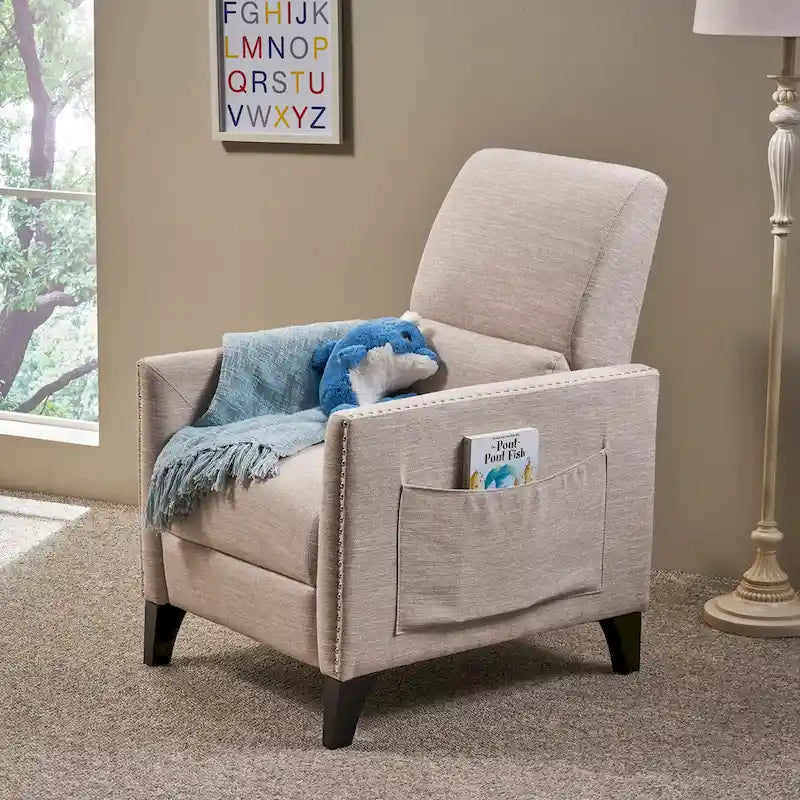 Alscot Contemporary Fabric Push Back Recliner by 