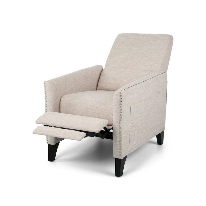 Fauteuil inclinable contemporain Alscot en tissu avec mécanisme poussoir par