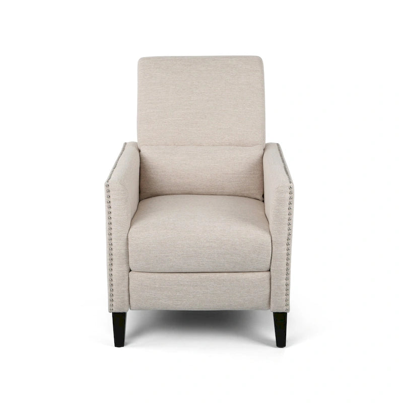 Fauteuil inclinable contemporain Alscot en tissu avec mécanisme poussoir par